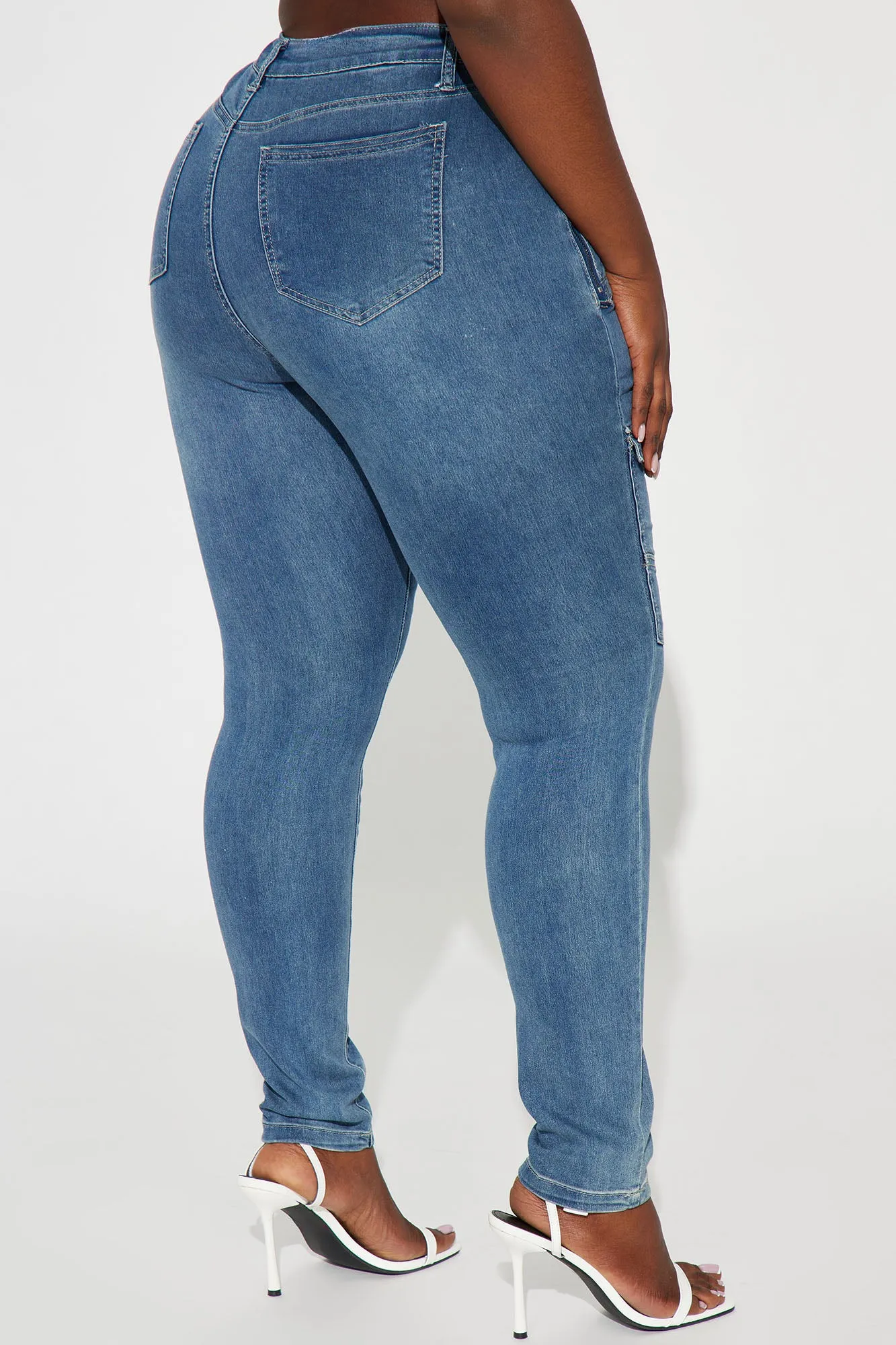 Make The Rules Stretch Cargo Skinny Jean - Medium Wash sold by Fashion Nova product image thumbnail 3