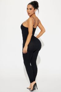 Off The Grind Seamless Jumpsuit - Black sold by Fashion Nova