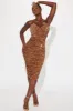 Sahara Sequin Midi Dress - Bronze sold by Fashion Nova