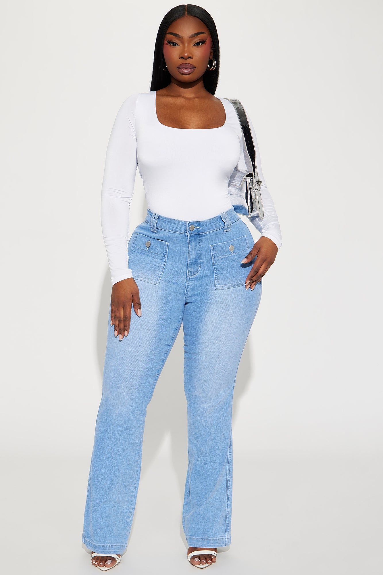 All About It Stretch Bootcut Jeans - Light Wash sold by Fashion Nova product image thumbnail 5