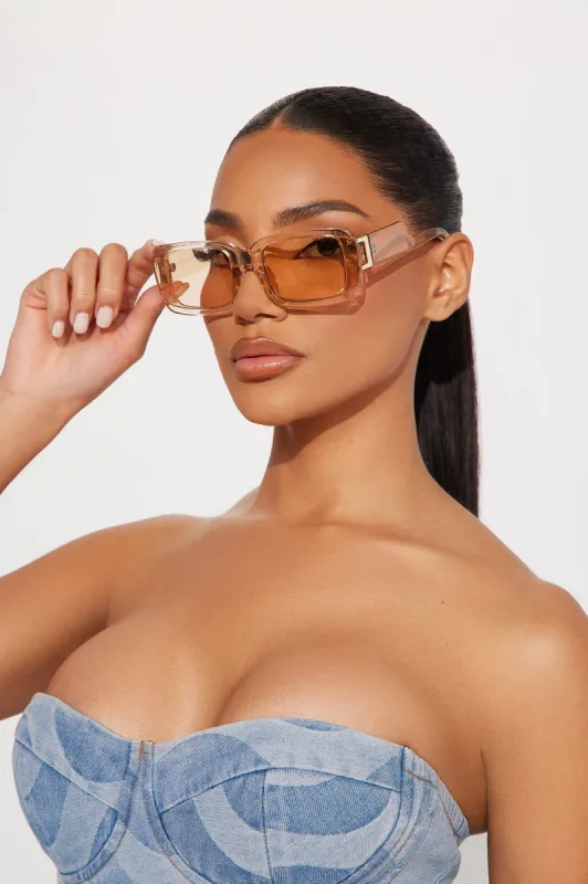 Close The Blinds Sunglasses - Champagne sold by Fashion Nova