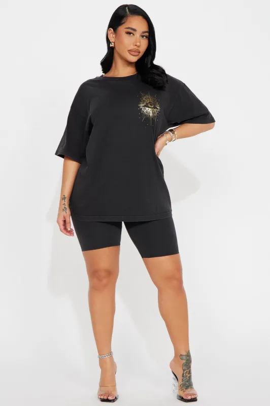 All Good Here Biker Short Set - Black sold by Fashion Nova