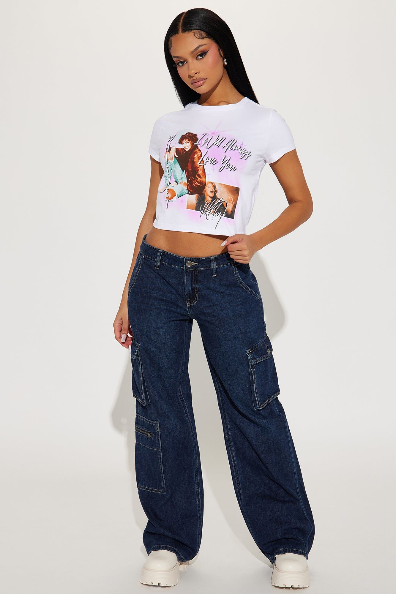 Always Love You Whitney Houston Fitted Tee - White sold by Fashion Nova product image thumbnail 2