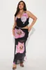 On Holiday Mesh Skirt Set - Black/combo sold by Fashion Nova
