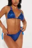 Know What I want Sequin Crystal 2 Piece Bikini - Royal sold by Fashion Nova