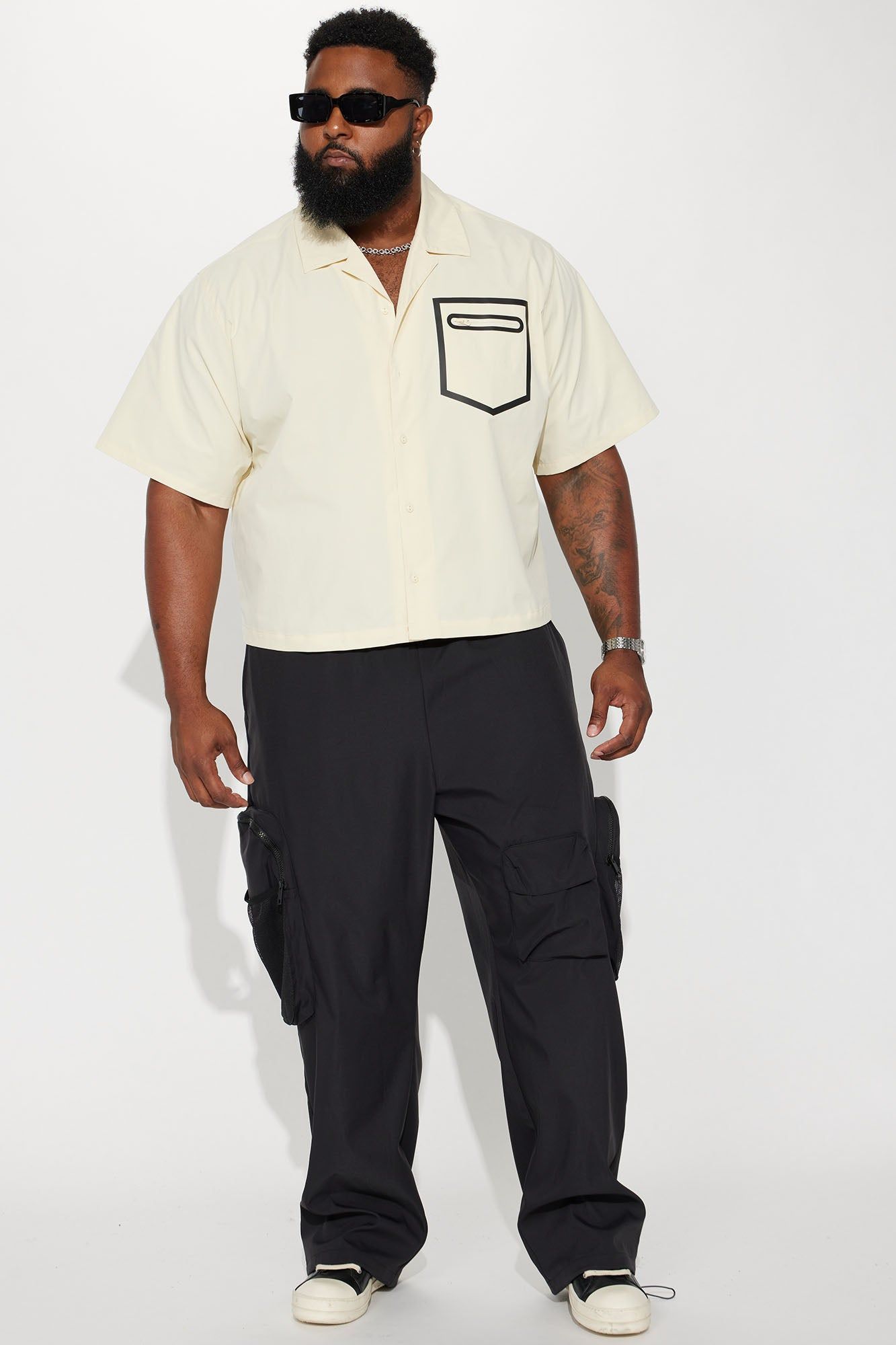 Catch A Body Cropped Button Up Shirt - Cream sold by Fashion Nova product image thumbnail 2