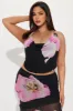 On Holiday Mesh Skirt Set - Black/combo sold by Fashion Nova