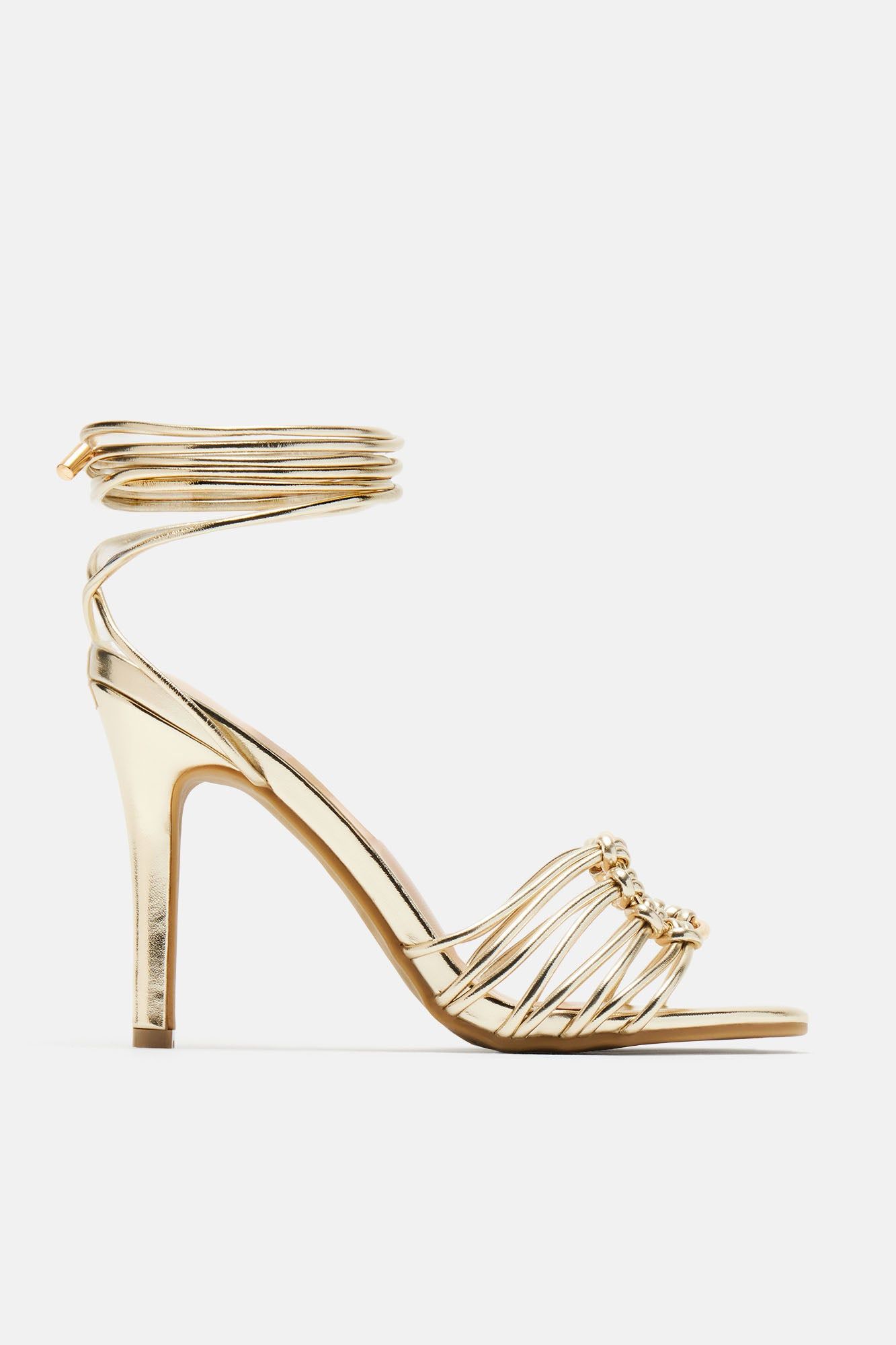 Farrah Wrap Up Heeled Sandals - Gold sold by Fashion Nova product image thumbnail 5