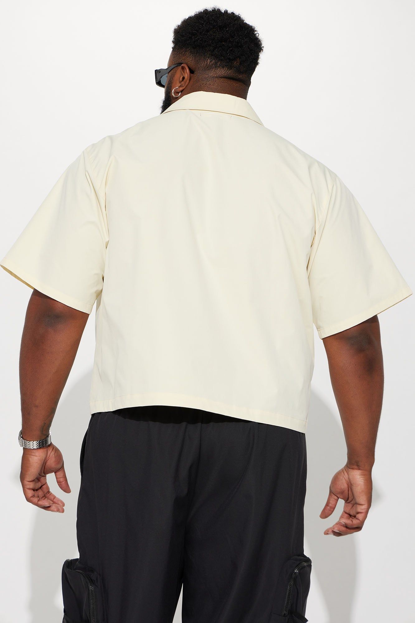 Catch A Body Cropped Button Up Shirt - Cream sold by Fashion Nova product image thumbnail 4