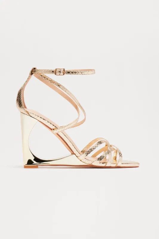 Stop Staring Wedges - Gold sold by Fashion Nova