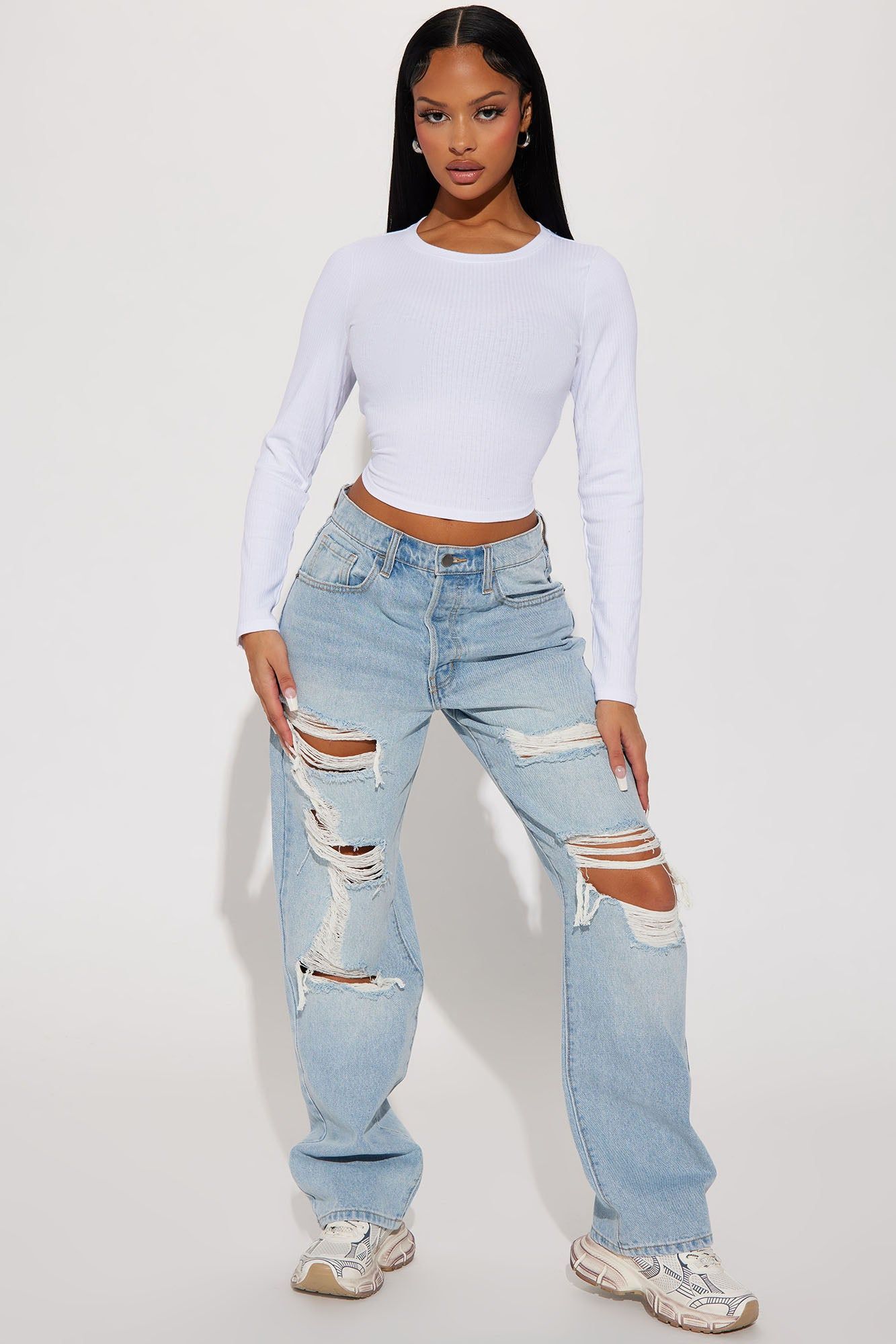 Aria Ribbed Top - White sold by Fashion Nova product image thumbnail 2