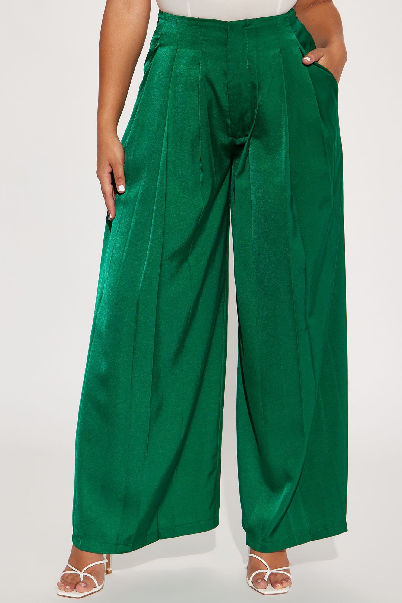 Better Now Satin Trouser Pant - Emerald sold by Fashion Nova product image thumbnail 2
