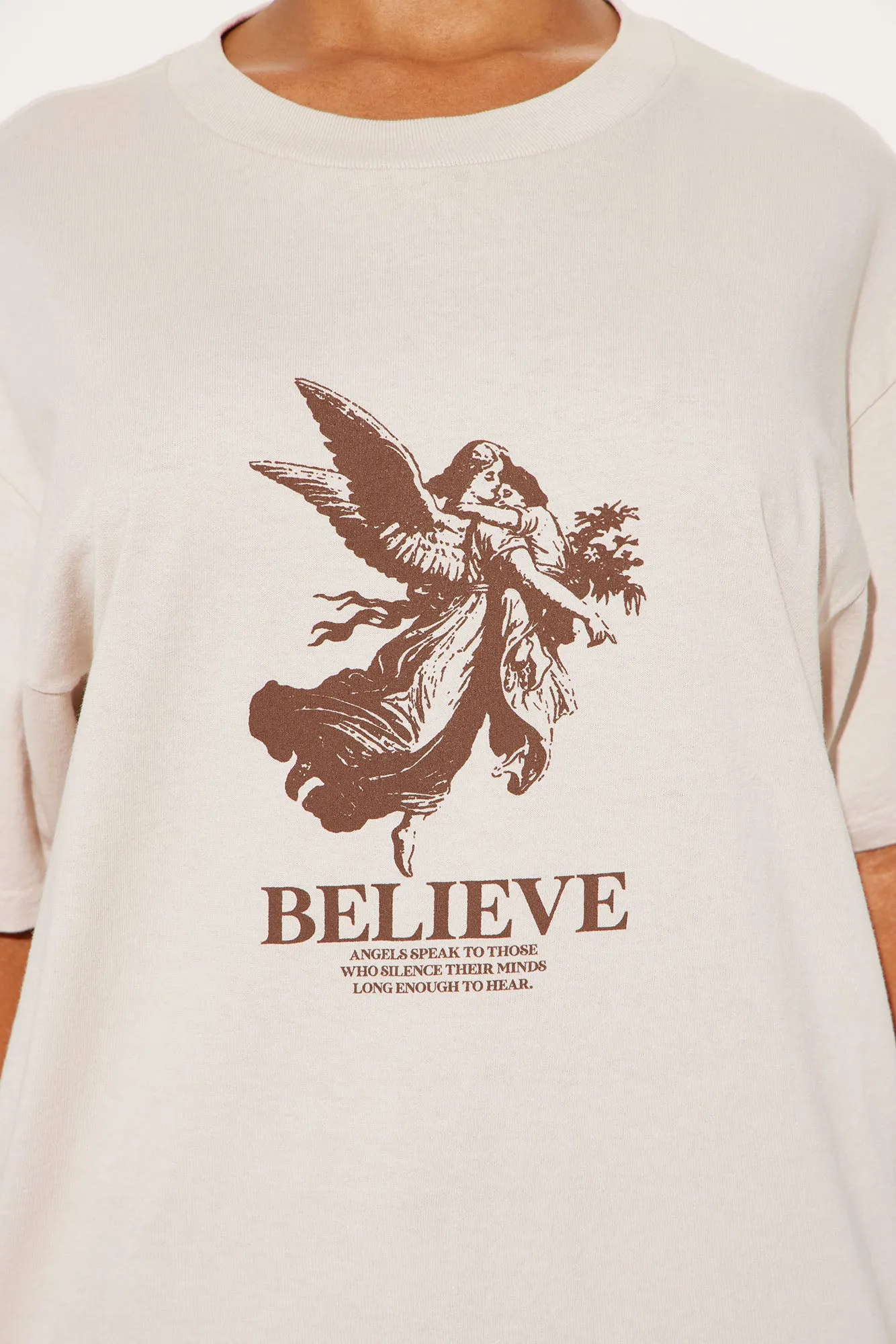 Never Stop Believing Graphic Tee - Taupe/combo sold by Fashion Nova product image thumbnail 3