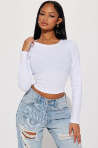 Aria Ribbed Top - White sold by Fashion Nova