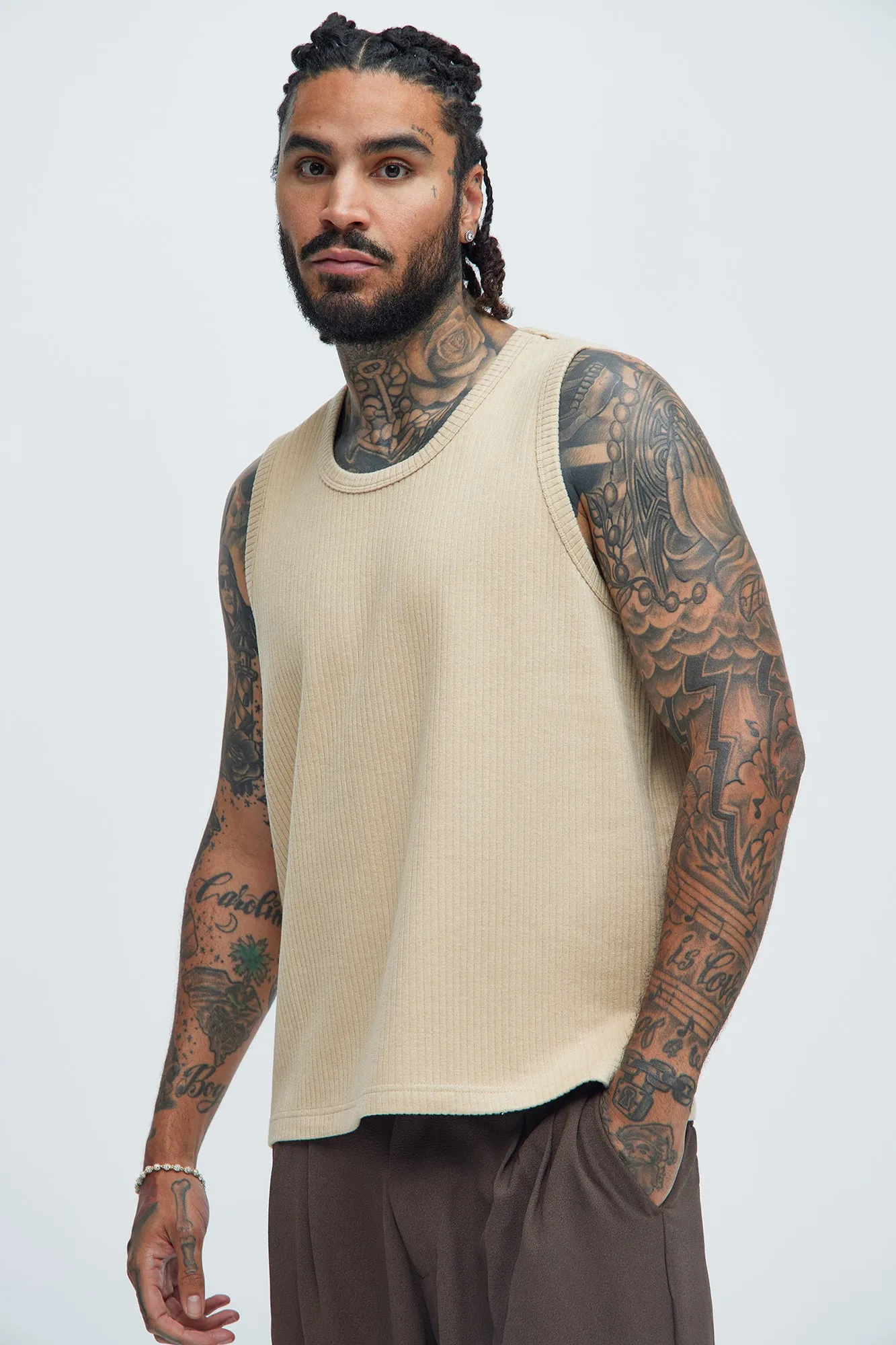 Franklin Stripe Knit Relaxed Tank - Tan sold by Fashion Nova product image thumbnail 2