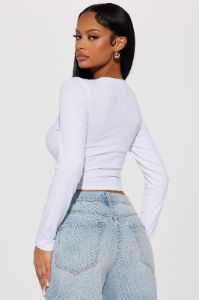Aria Ribbed Top - White sold by Fashion Nova