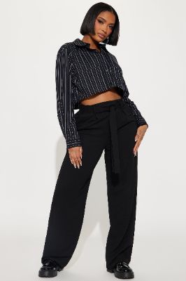 Ellery Tie Waist Trouser - Black sold by Fashion Nova