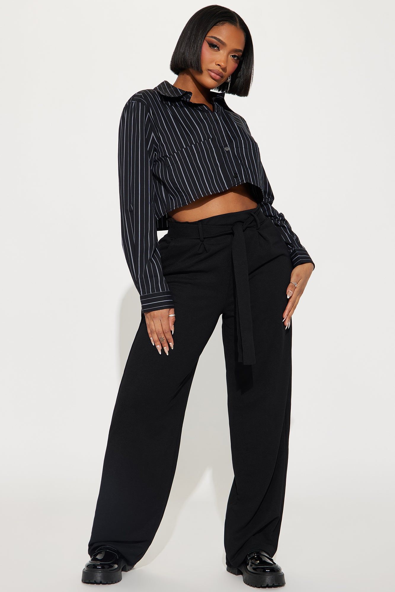 Ellery Tie Waist Trouser - Black sold by Fashion Nova