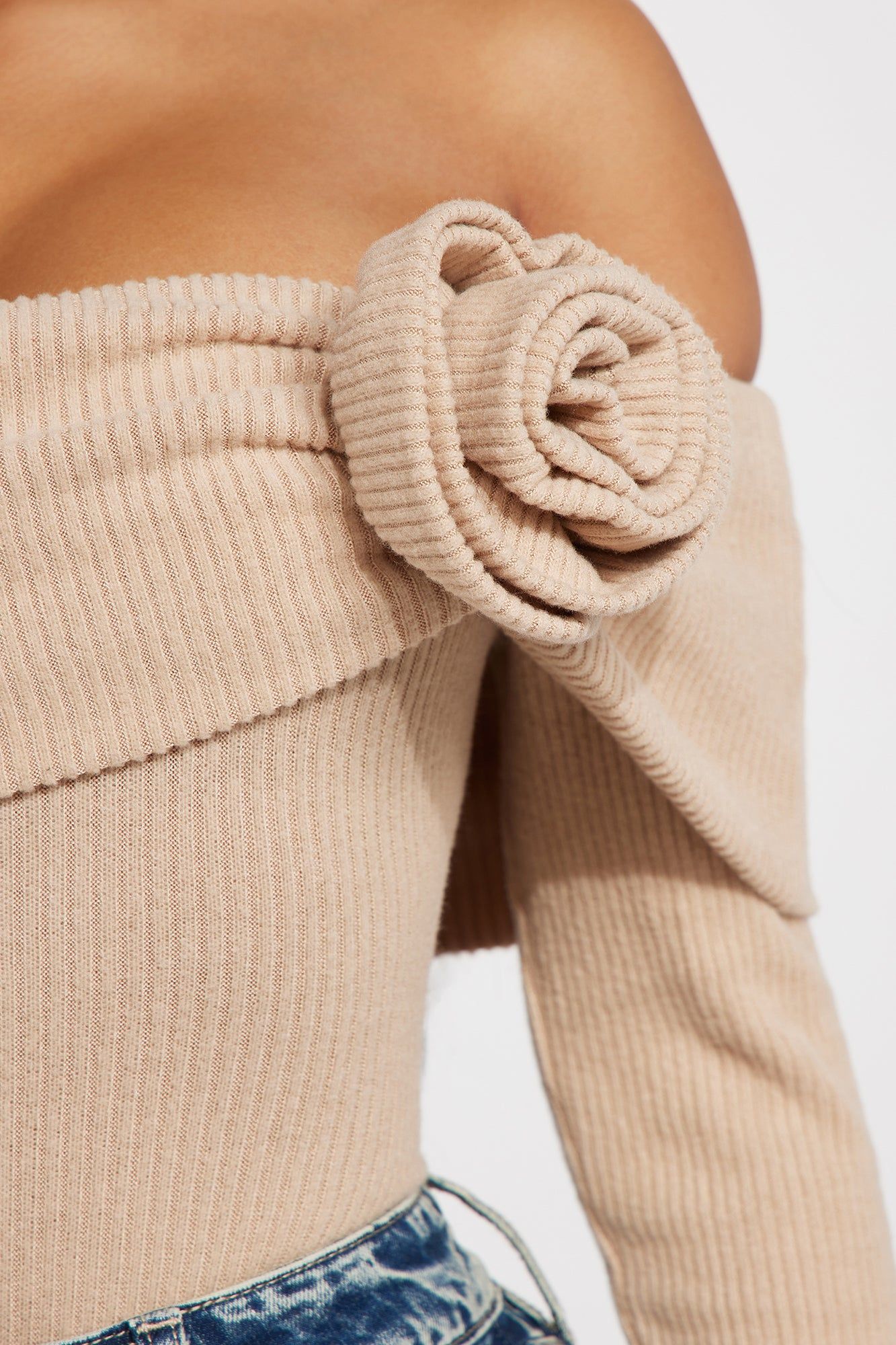 Rosa Off Shoulder Bodysuit - Cream sold by Fashion Nova product image thumbnail 3