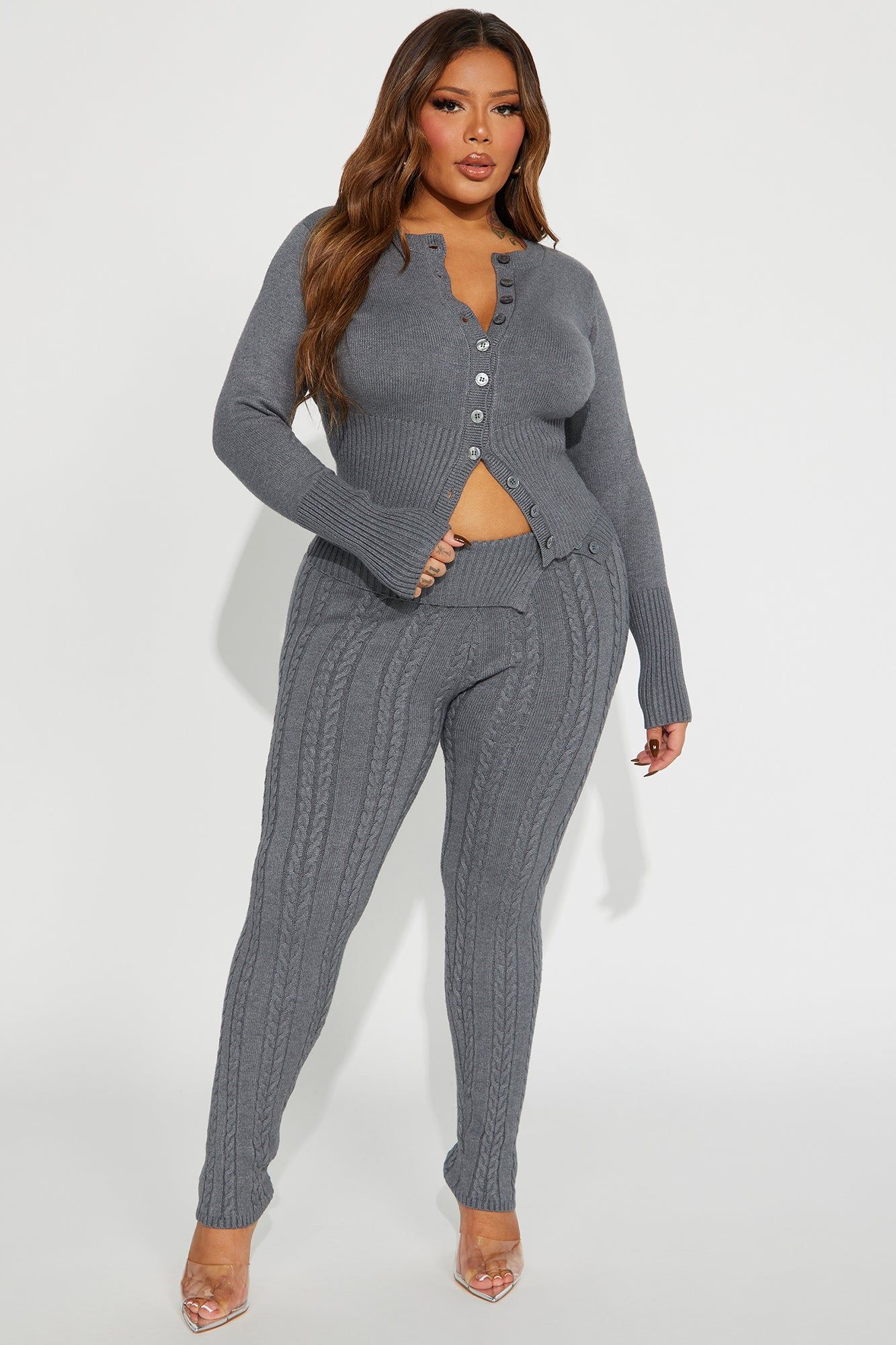Positive Energy Sweater Legging Set - Charcoal sold by Fashion Nova product image thumbnail 4