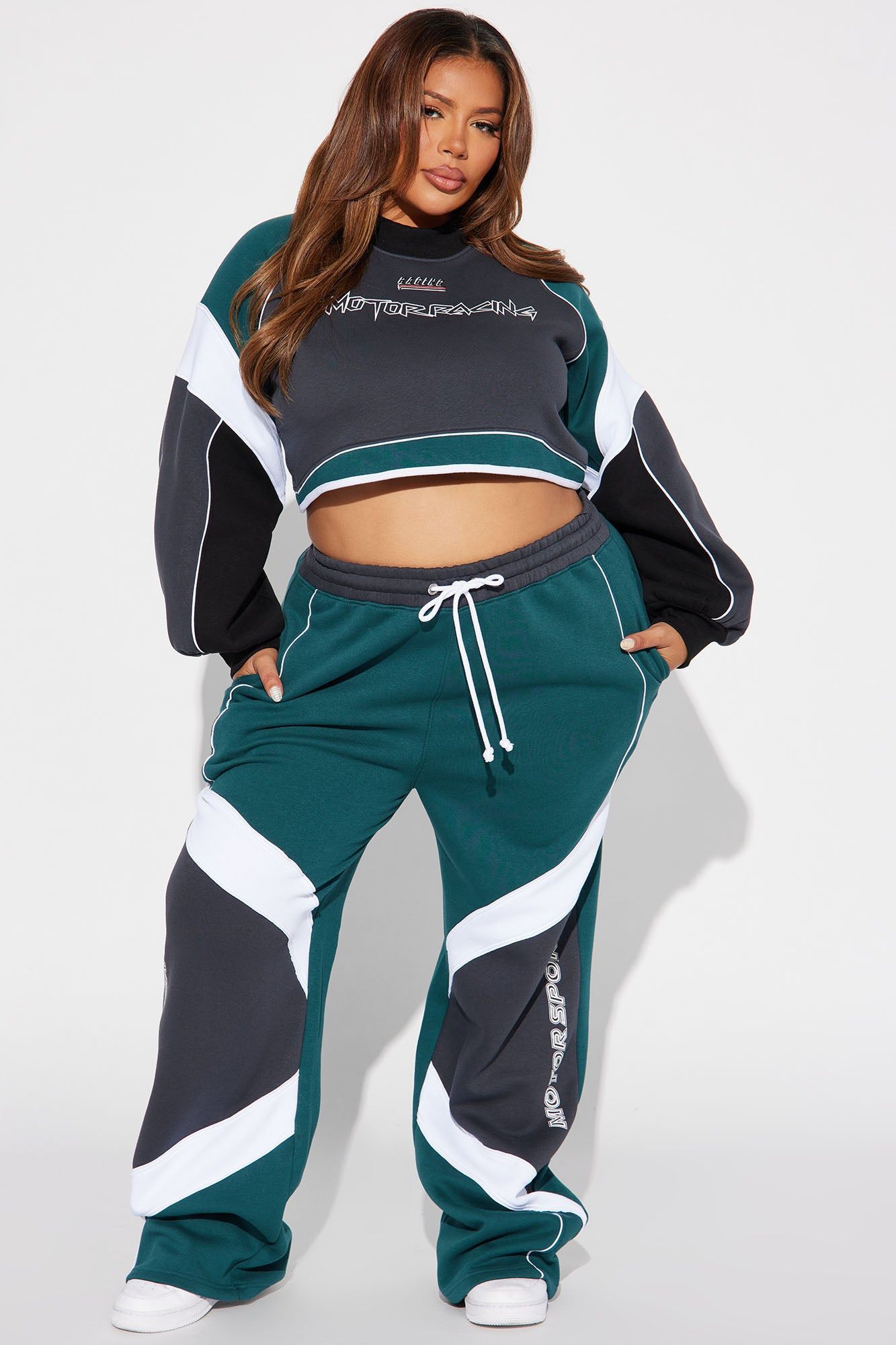 Motor Racing Cropped Sweatshirt - Teal/combo sold by Fashion Nova product image thumbnail 6