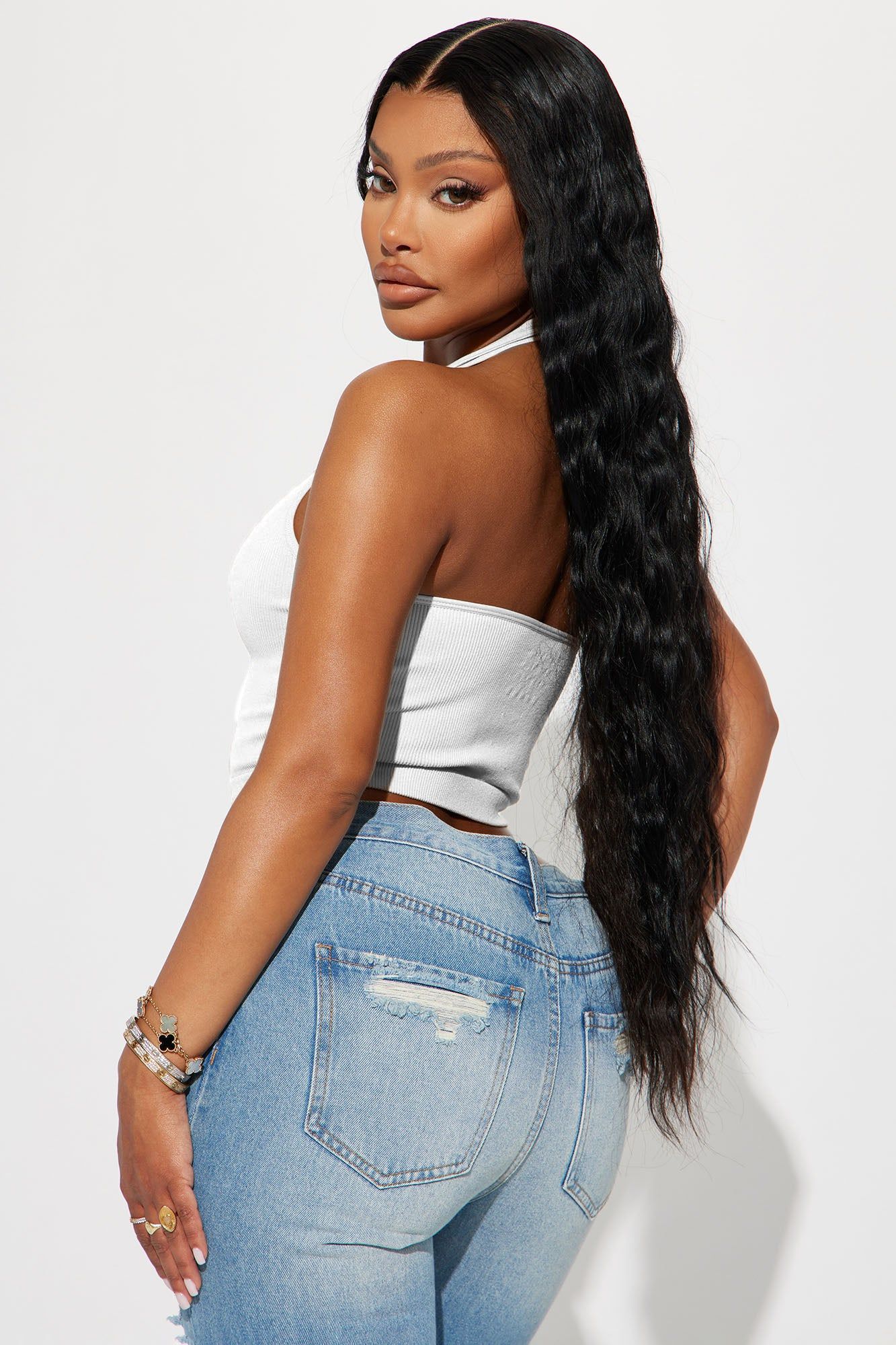 Simi Seamless Halter Crop Top - White sold by Fashion Nova product image thumbnail 3