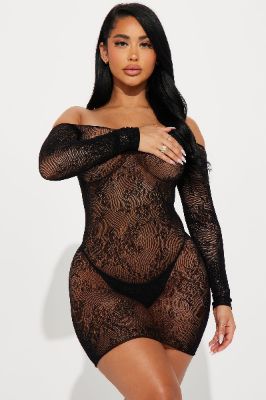 Open To New Love Dress Bodystocking - Black sold by Fashion Nova