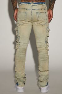 Get This Cargo Stacked Skinny Zipper Flare Jeans - Light Wash sold by Fashion Nova