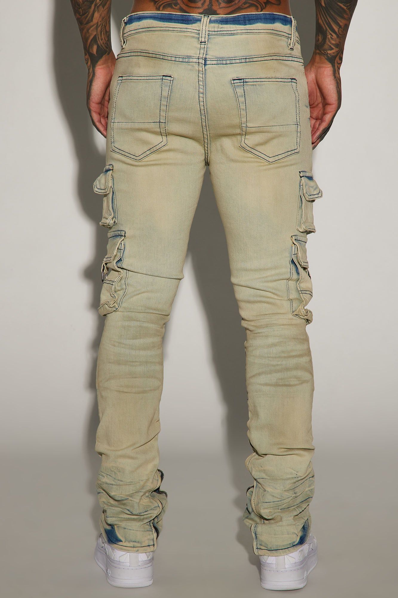 Get This Cargo Stacked Skinny Zipper Flare Jeans - Light Wash sold by Fashion Nova product image thumbnail 5
