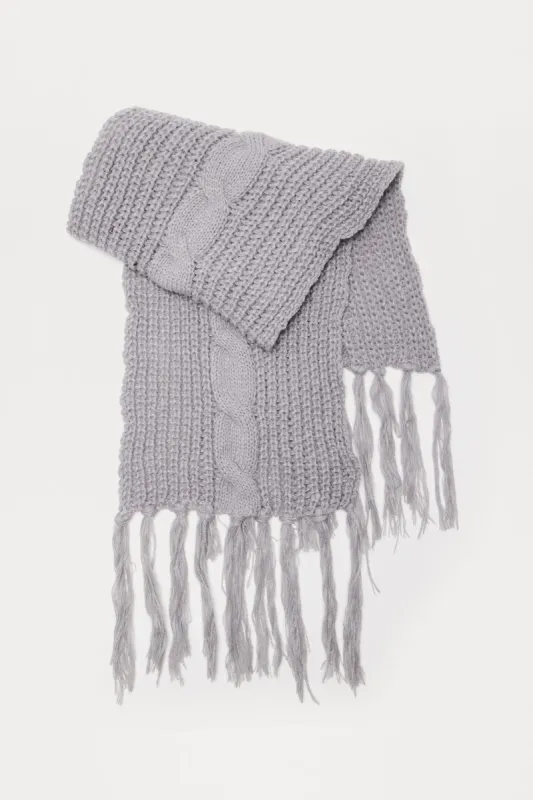 Chasing Winter Vibes Scarf - Grey sold by Fashion Nova