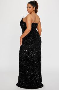 Glamour Sequin Gown - Black sold by Fashion Nova
