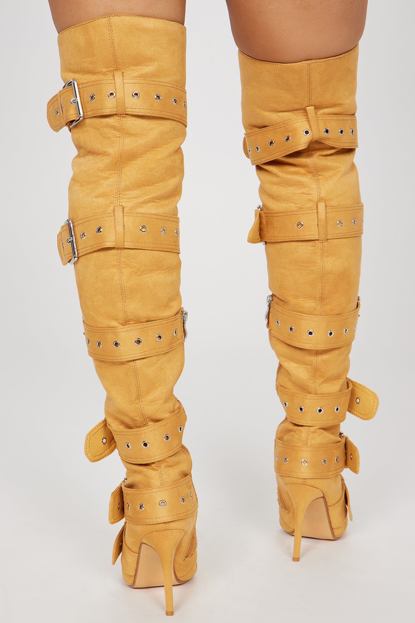 Command Attention Over The Knee Heeled Boots - Tan sold by Fashion Nova product image thumbnail 4