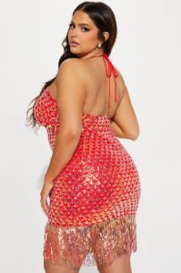 Vitamin Sea Sequin Mini Dress - Coral sold by Fashion Nova
