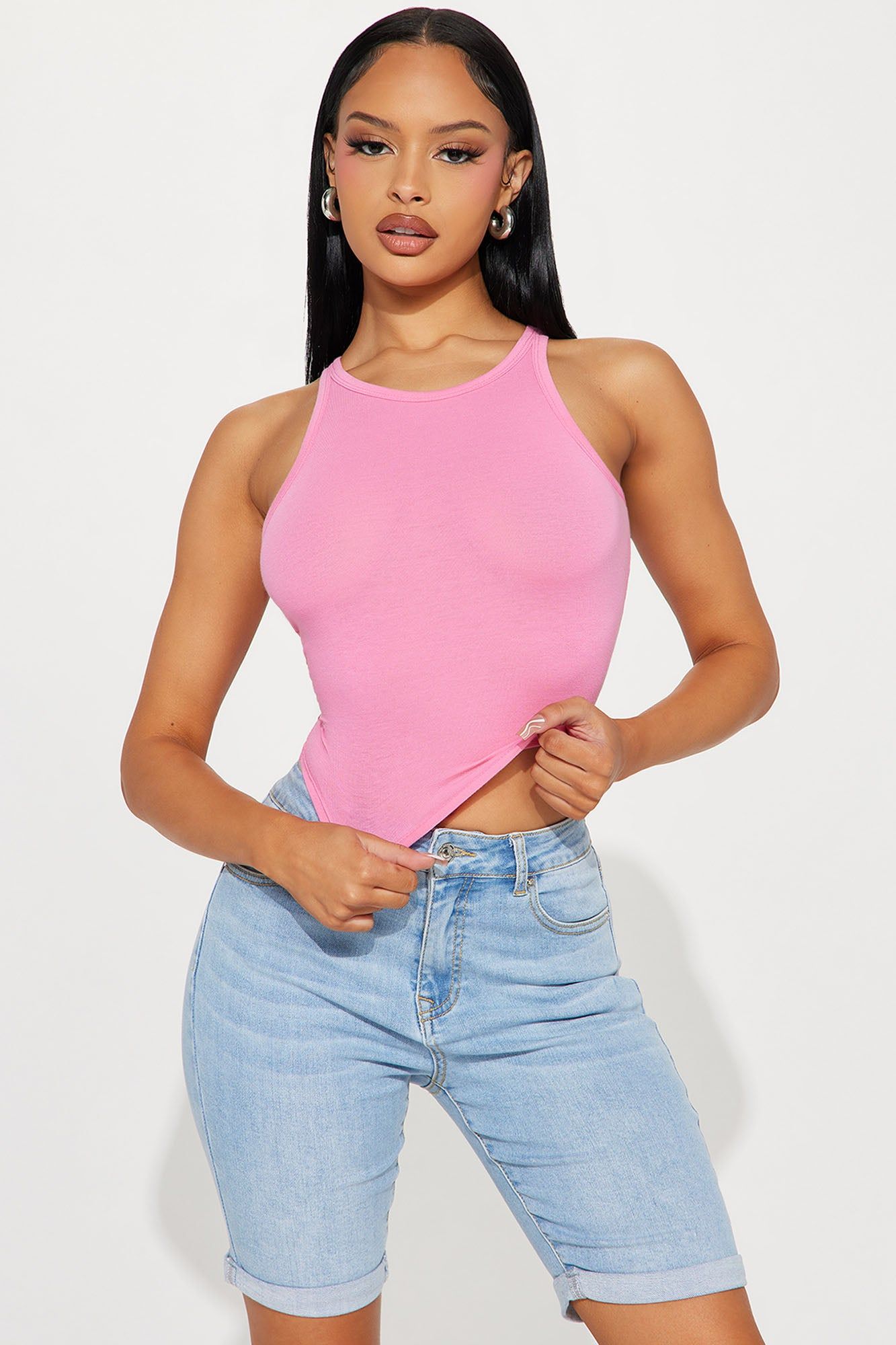 Kyla Crew Neck Tee - Pink sold by Fashion Nova