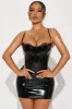 Roxie Faux Leather Micro Mini Dress - Black sold by Fashion Nova