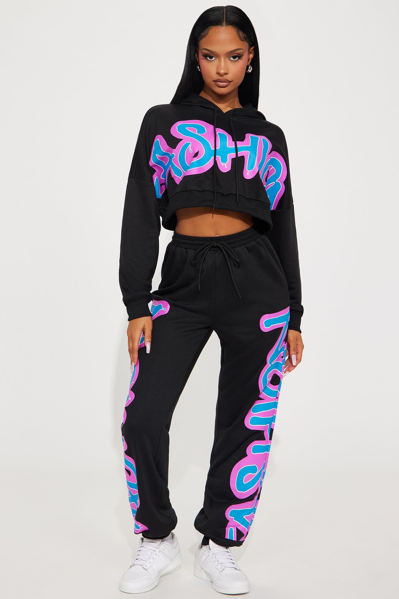 Fashion Statement Jogger Set - Black sold by Fashion Nova