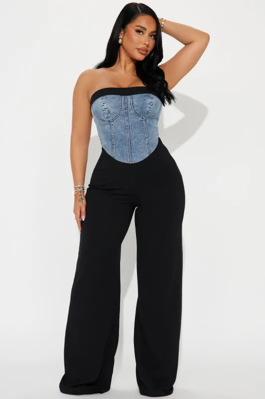 Dixie Jumpsuit - Black/combo sold by Fashion Nova