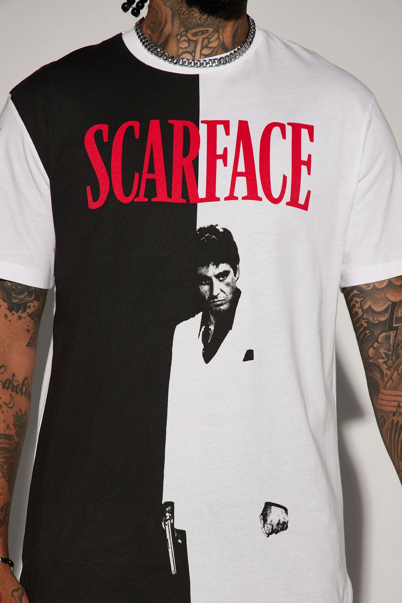 Scarface Poster Short Sleeve Tee - Black/White sold by Fashion Nova product image thumbnail 3
