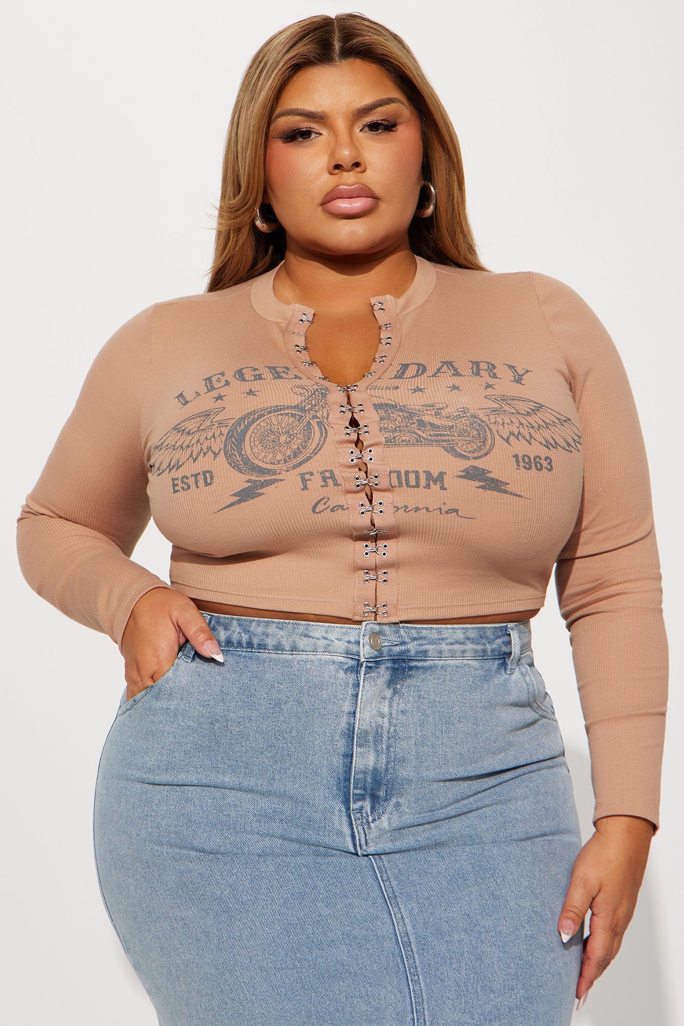 Ride Out Long Sleeve Top - Taupe sold by Fashion Nova product image thumbnail 5
