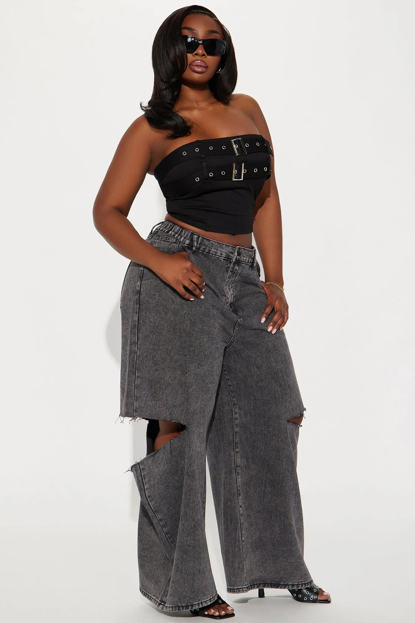 Alix Buckle Tube Top - Black sold by Fashion Nova product image thumbnail 5