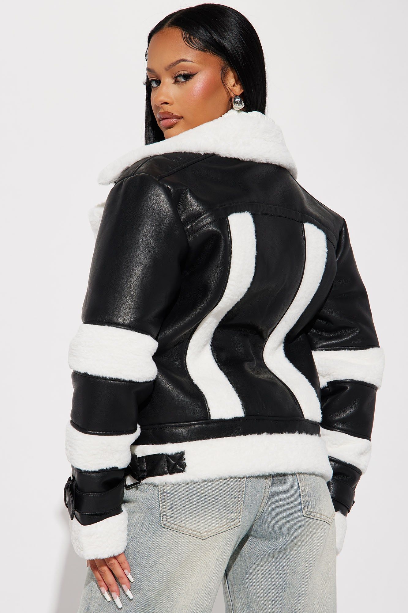 Always Be Mine Shearling Moto - Black sold by Fashion Nova product image thumbnail 3