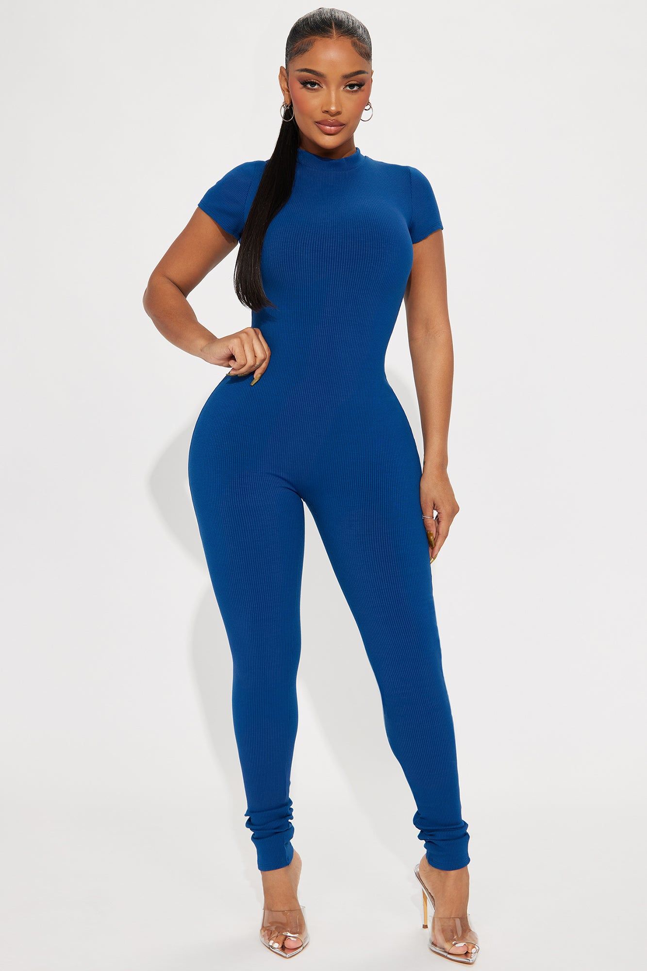 Malia Snatched Jumpsuit - Navy sold by Fashion Nova