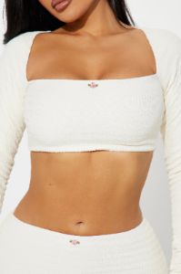 Soft Girl Era Textured Skirt Set - Ivory sold by Fashion Nova