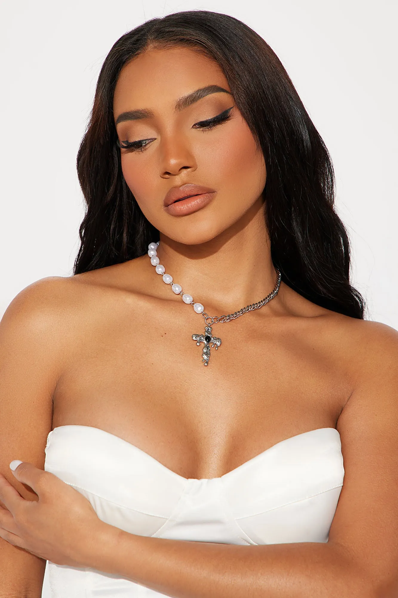 All Things Are Possible Cross Necklace - Silver sold by Fashion Nova product image thumbnail 2