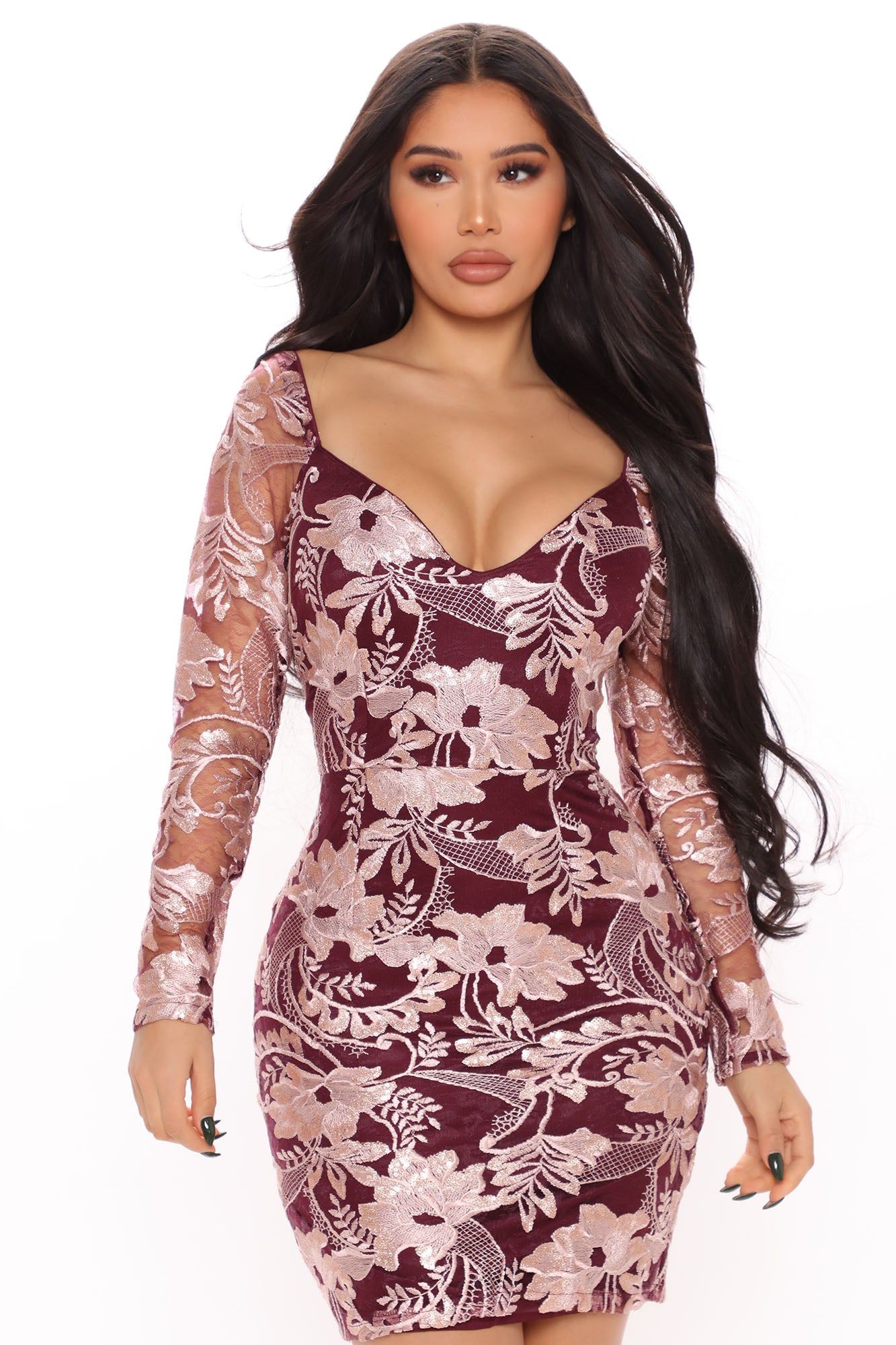 Fancy Night Mini Dress - Wine sold by Fashion Nova product image thumbnail 2