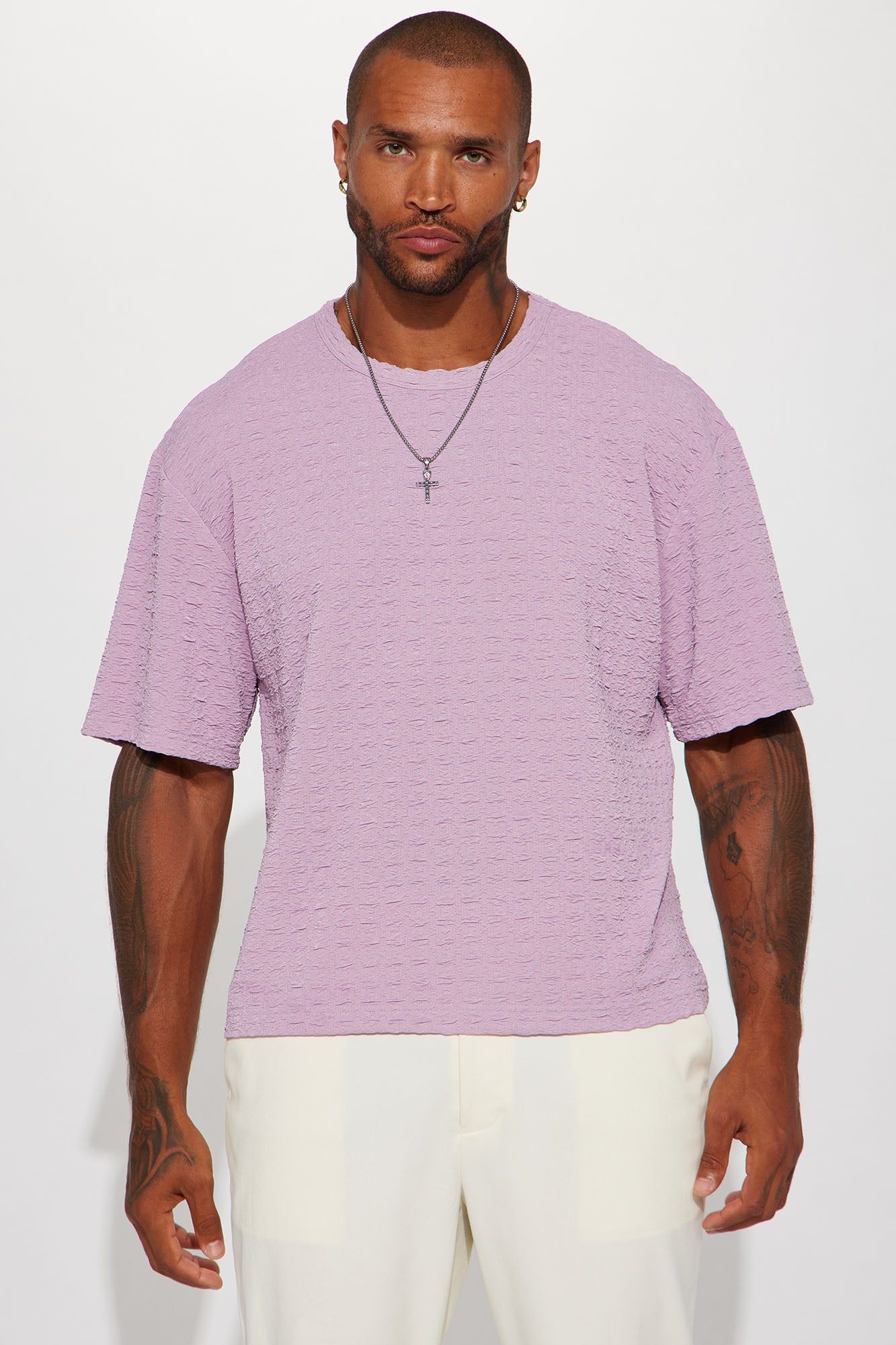 Hurt Her Feelings Short Sleeve Crew Tee - Lavender sold by Fashion Nova