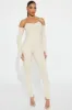 Katie Snatched Jumpsuit - Cream sold by Fashion Nova