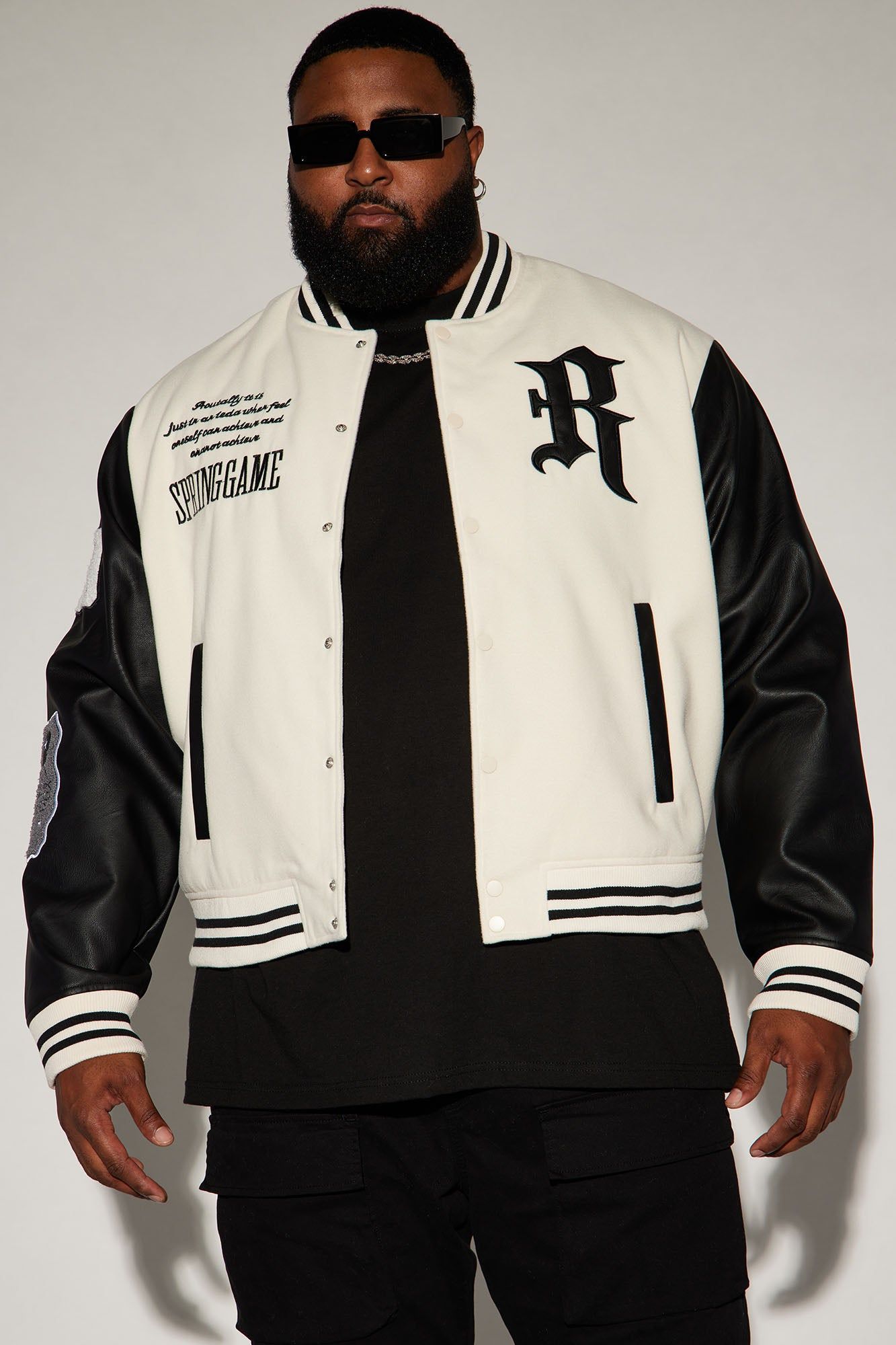 Spring Game Varsity Jacket - Cream sold by Fashion Nova product image thumbnail 5