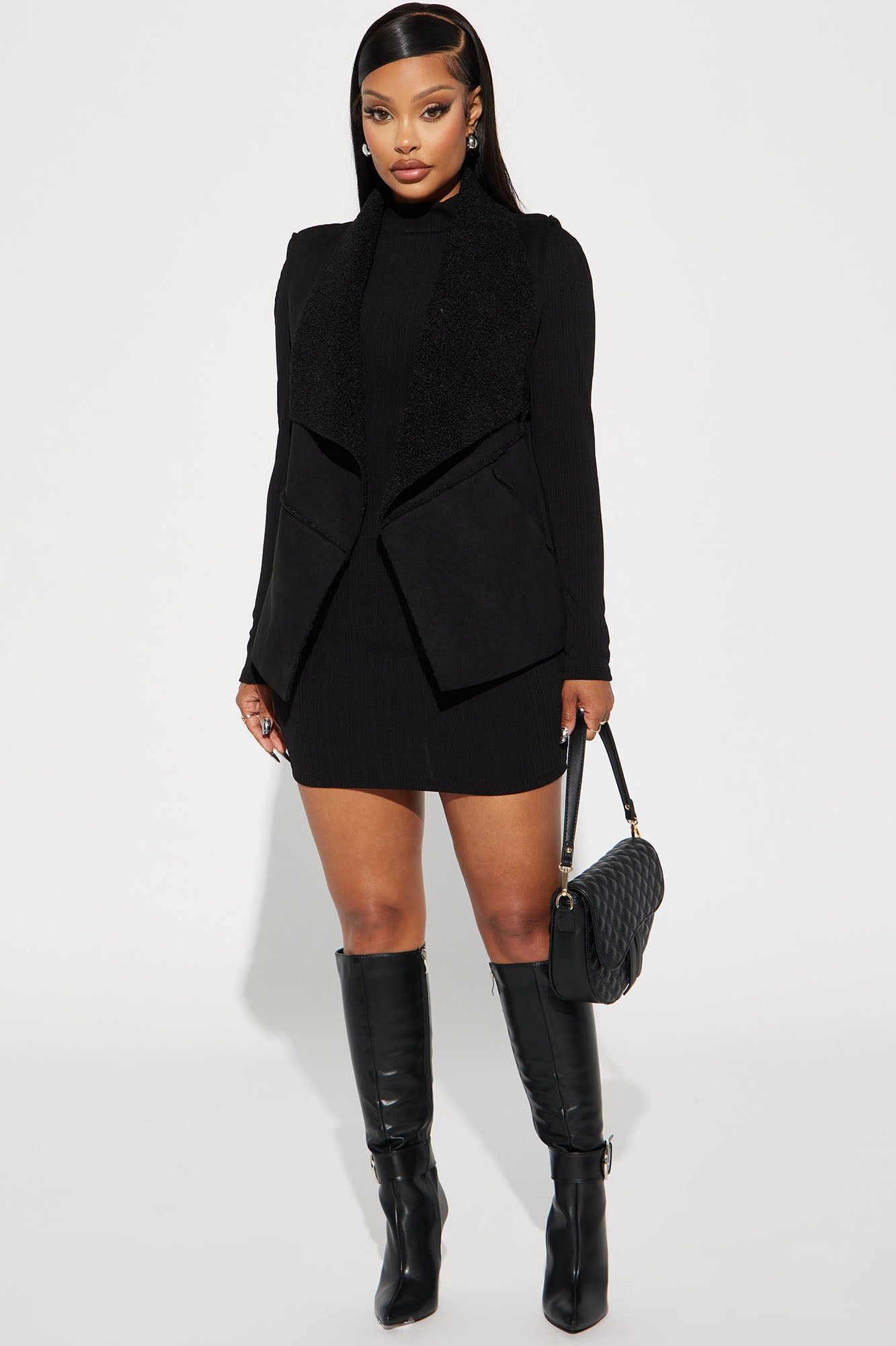 Cabin Cutie Shearling Vest - Black sold by Fashion Nova product image thumbnail 2