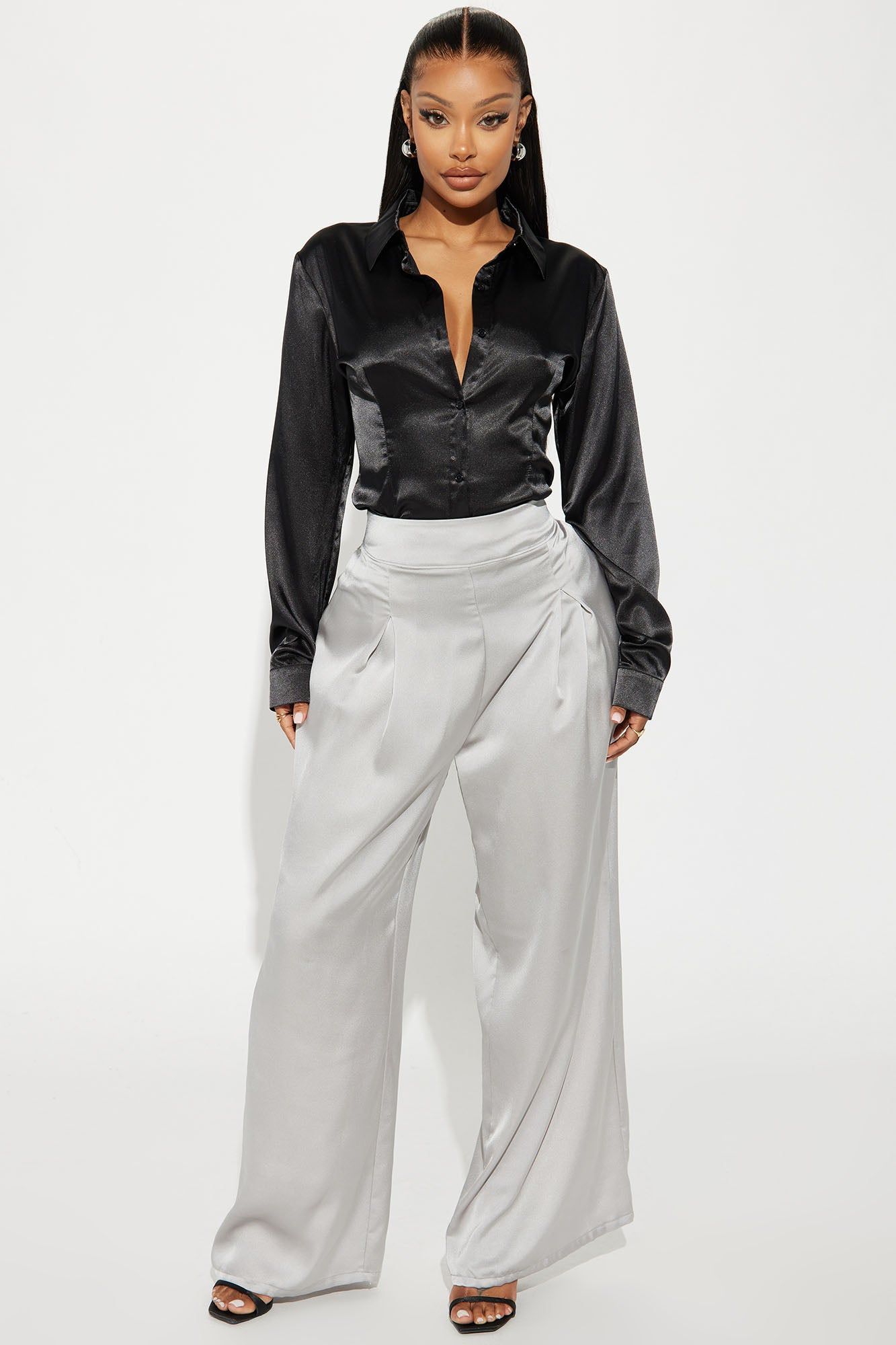 Soft Girl Satin Shirt - Black sold by Fashion Nova product image thumbnail 2
